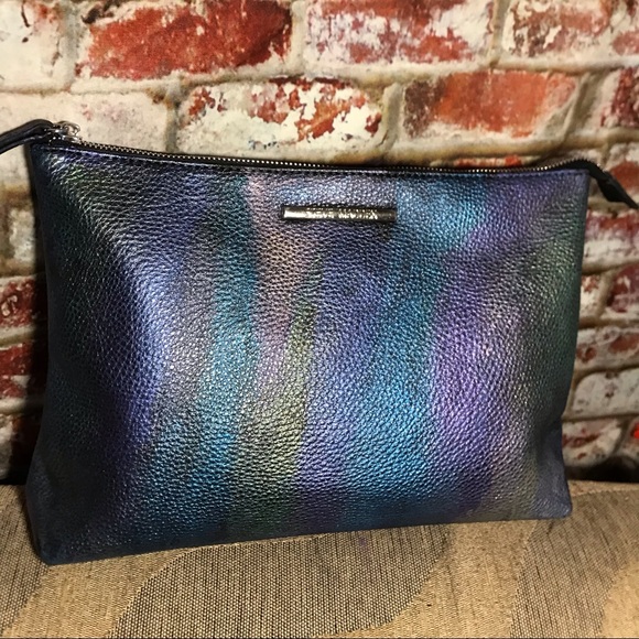 Steve Madden Metallic Rainbow Multi Colored Leather Clutch - Picture 3 of 16
